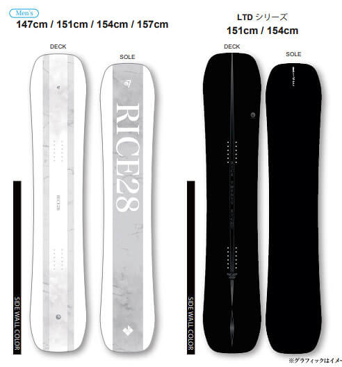 グラトリ・ラントリにおすすめの板 RICE28 RT7 25-26モデルの画像
