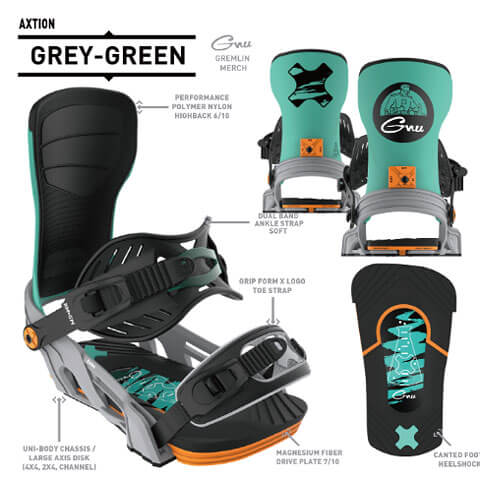 カービングやパウダーラン、バックカントリーや地形、パークなどのフリーライドにおすすめの人気オールマウンテンバインディング BENT METAL「AXTION」25-26モデルの画像