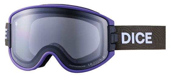 視界の広さ、見やすさ、換気システム、すべての機能面でハイパフォーマンスな平面レンズのスノーボードゴーグル DICE GOODMAN 25-26モデルの画像