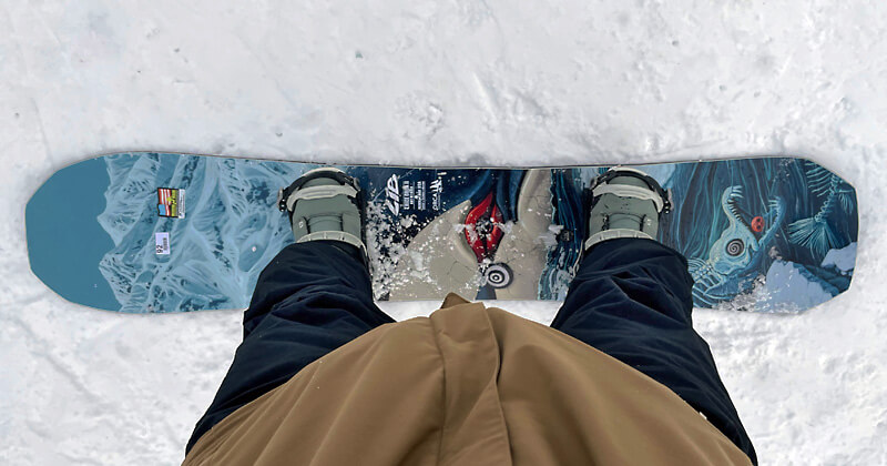 LIB TECH ORCAⅡ 26-27モデルにSALOMON EDB MINDFULを装着したスタンス幅・アングル設定